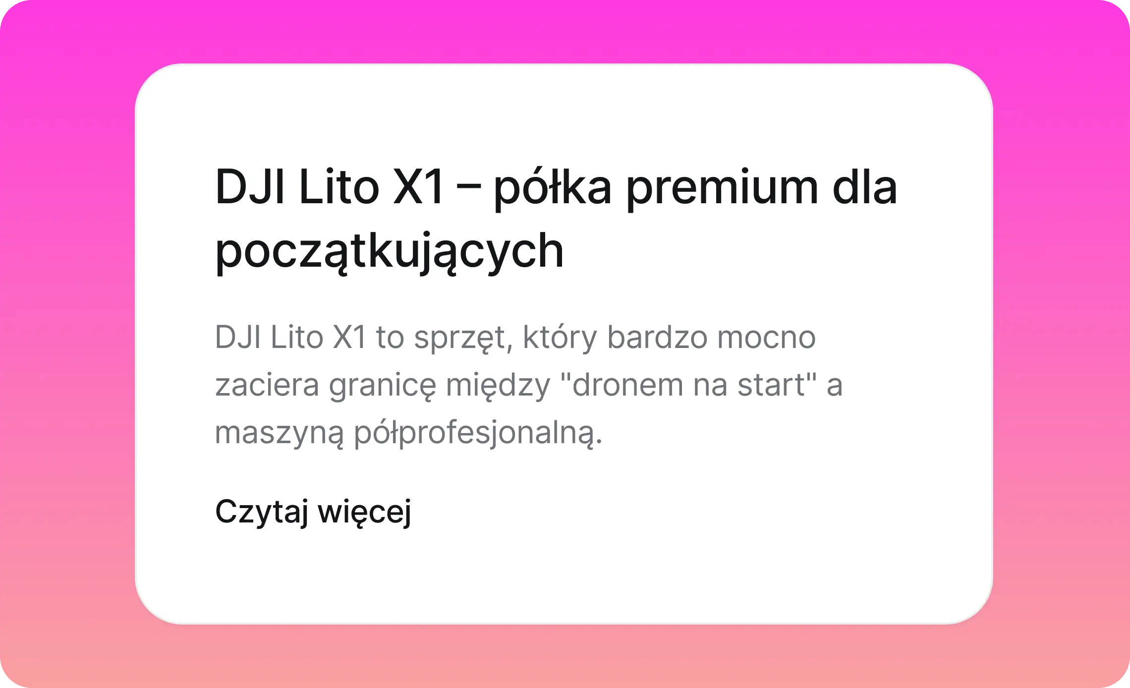 DJI Lito X1 – Półka premium dla początkujących. Czy to nowy król budżetu?